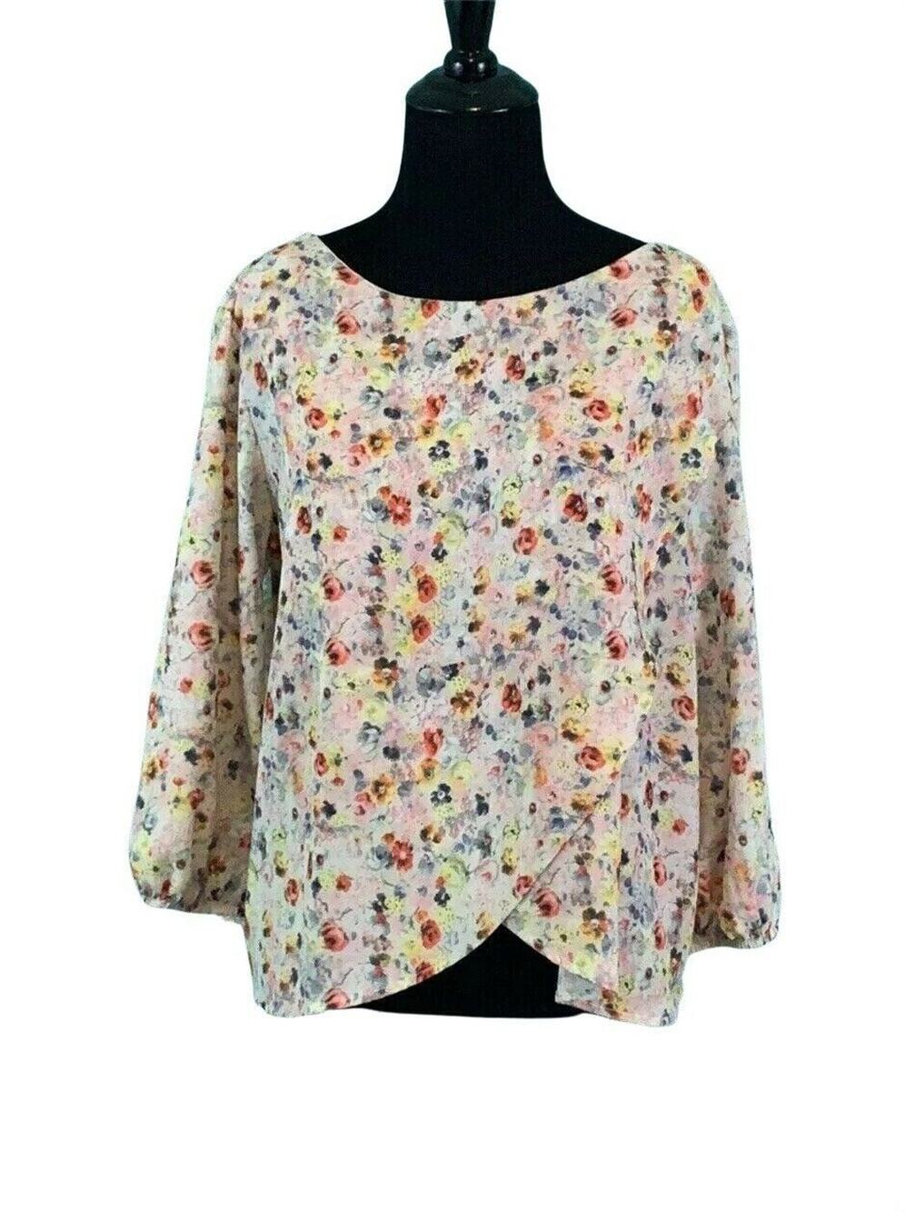 ZARA Multicolor Floral 3/4 Sleeves Blouse Size Medium